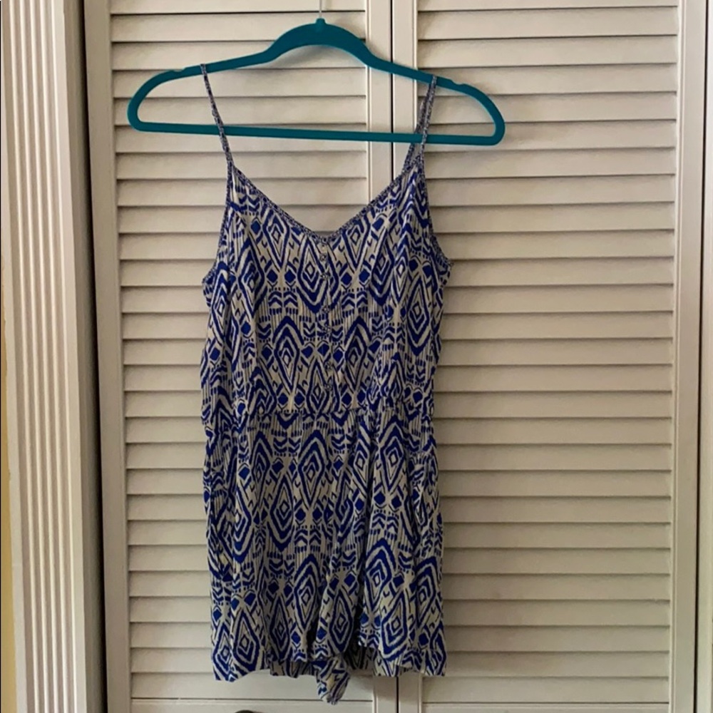 Blue and White Romper